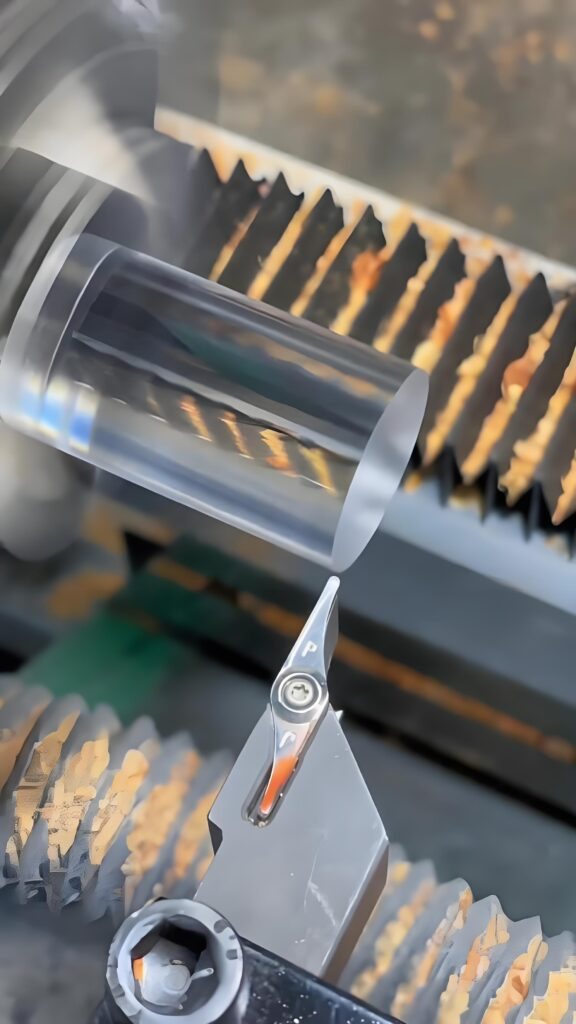 CNC machining a clear acrylic component to tight tolerance