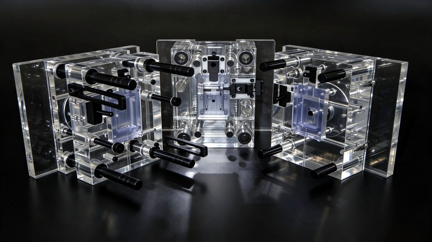 Diamond-polished clear acrylic assemblies