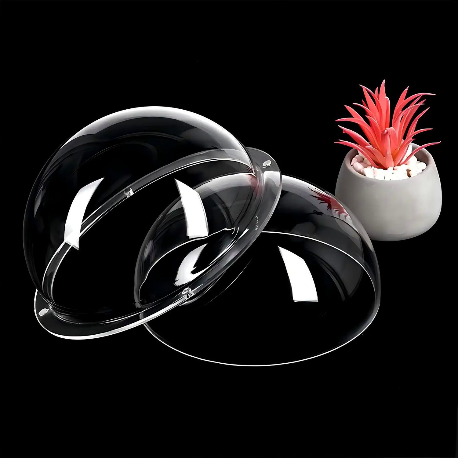 Thermoformed clear acrylic domes